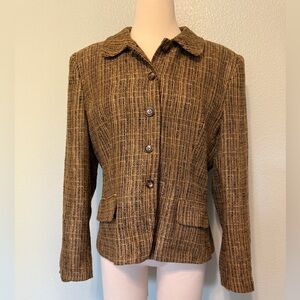 Jones New York Brown Textured Blazer